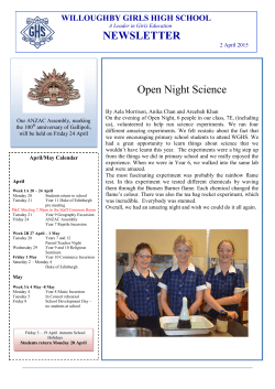 02 April Newsletter - Willoughby Girls High School