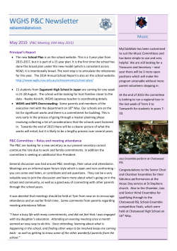 WGHS PC May Newsletter - Willoughby Girls High School