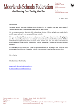 93. Letter EYFS re chickens visit 25.3.15
