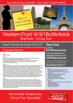 Western Front WW1 Battlefields and Paris 2016