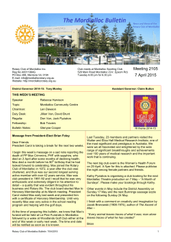 RCMordiallocbulletin070415 - Rotary Club of Mordialloc