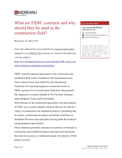 What are FIDIC contracts and why should they be used in the