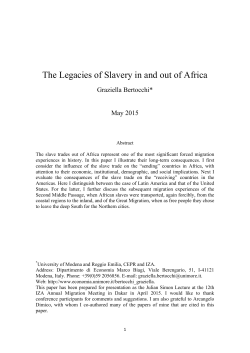The Legacies of Slavery in and out of Africa