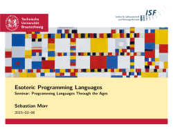 Esoteric Programming Languages - Seminar
