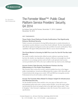 The Forrester Waveâ¢: Public Cloud Platform Service Providers