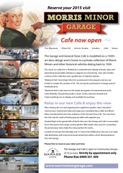 Cafe now open - Morris Minor Garage