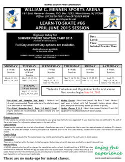 Learn to Skate April-June 2015 - Morris County Park Commission