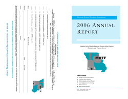 2006 Annual Report - Missouri Retired Teachers Foundation