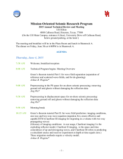 M-OSRP 2015 Annual Meeting Agenda