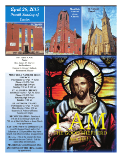 Bulletin - April 26, 2015 - Most Holy Name of Jesus Parish