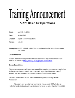 S-270 Basic Air Operations - Motherlode Interagency Training
