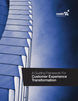 Motiv Strategies-A Guiding Framework For Customer Experience