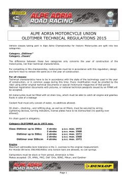 alpe adria motorcycle union oldtimer technical regulations 2015