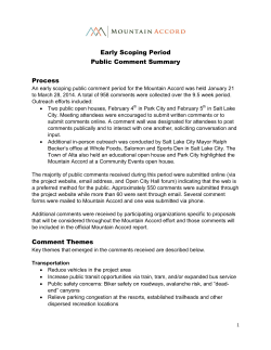 Early Scoping Period Public Comment Summary