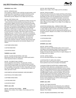 May 2015 Primetime Listings