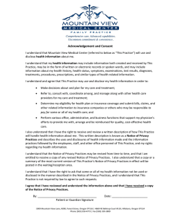 Adult New Patient Form - Mountain View Medical Center