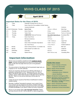 Class of 2015 Graduation Newsletter_4.29.15