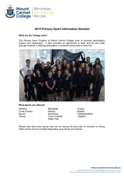 2015 Primary Sport Information Booklet