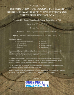 Borehole Geophysics Course Brochure
