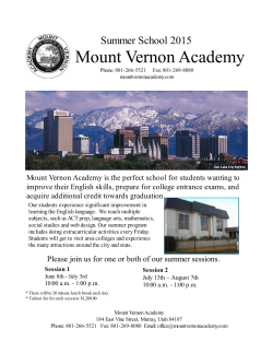 Summer School 2015 - Mount Vernon Academy