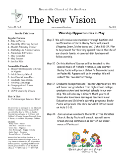 May 2015 New Vision - Mountville Church of the Brethren