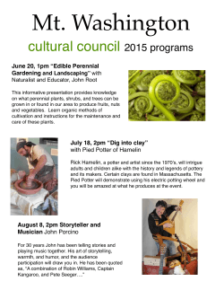2015 Program Schedule - Mount Washington Historical Society