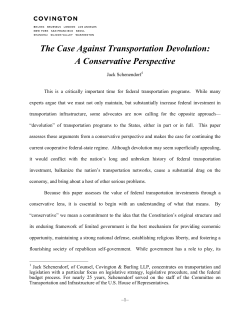 The Case Against Transportation Devolution: A