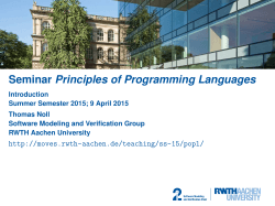 Seminar Principles of Programming Languages