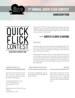 2nd ANNUAL QUICK FLICK CONTEST
