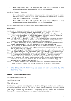 M The Slingerland Approach, as used in New Zealand by The