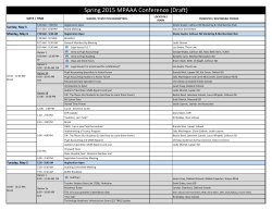 Spring 2015 MPAAA Conference (Draft)