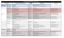 Spring 2015 Conference Agenda & Descriptions