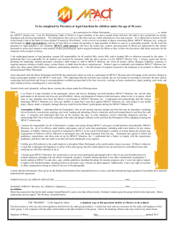 Student Medical Release and Liability Form