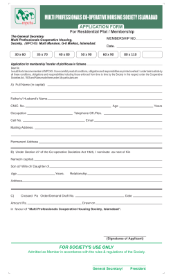 Residential Application Form - MultiProfessional Cooperative