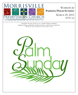 March 29, 2015 Worship Bulletin - Morrisville Presbyterian Church