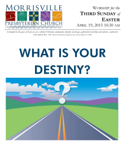 WHAT IS YOUR DESTINY? - Morrisville Presbyterian Church