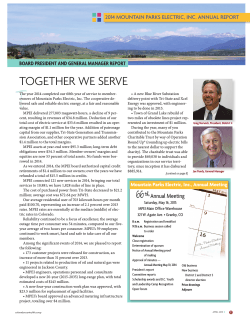TOGETHER WE SERVE - Mountain Parks Electric, Inc.