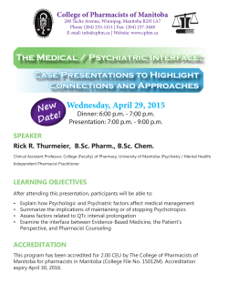 The Medical/Psychiatric - College of Pharmacists of Manitoba