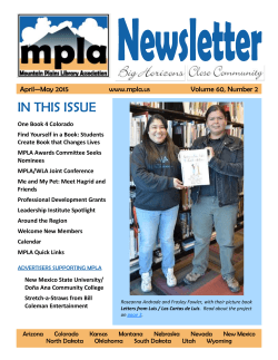 April - May 2015 MPLA Newletter Now Available
