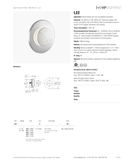Specification Sheet / Wall Mount / L22 Application