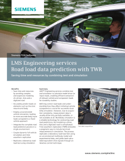 LMS Engineering Services - Road Load Data Prediction with TWR
