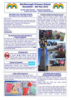 Marlborough Primary School Newsletter