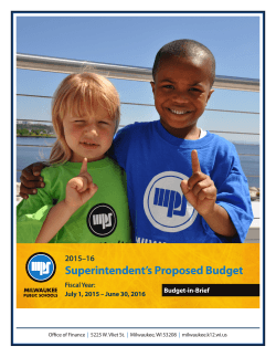 2015-16 Budget in Brief - Milwaukee Public Schools