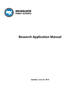 Research Application Manual