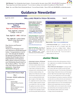 Weekly Guidance News - Millard North High School