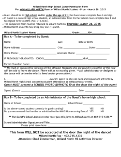 This form WILL NOT be accepted at the door the night of the dance!