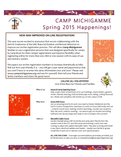 CAMP MICHIGAMME Spring 2015 Happenings!