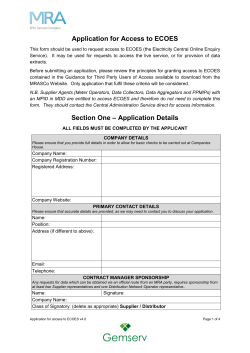 Application for Access to ECOES Section One â Application Details