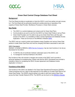 Green Deal Central Charge Database Fact Sheet