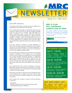 Read our latest newsletter - Municipal Review Committee
